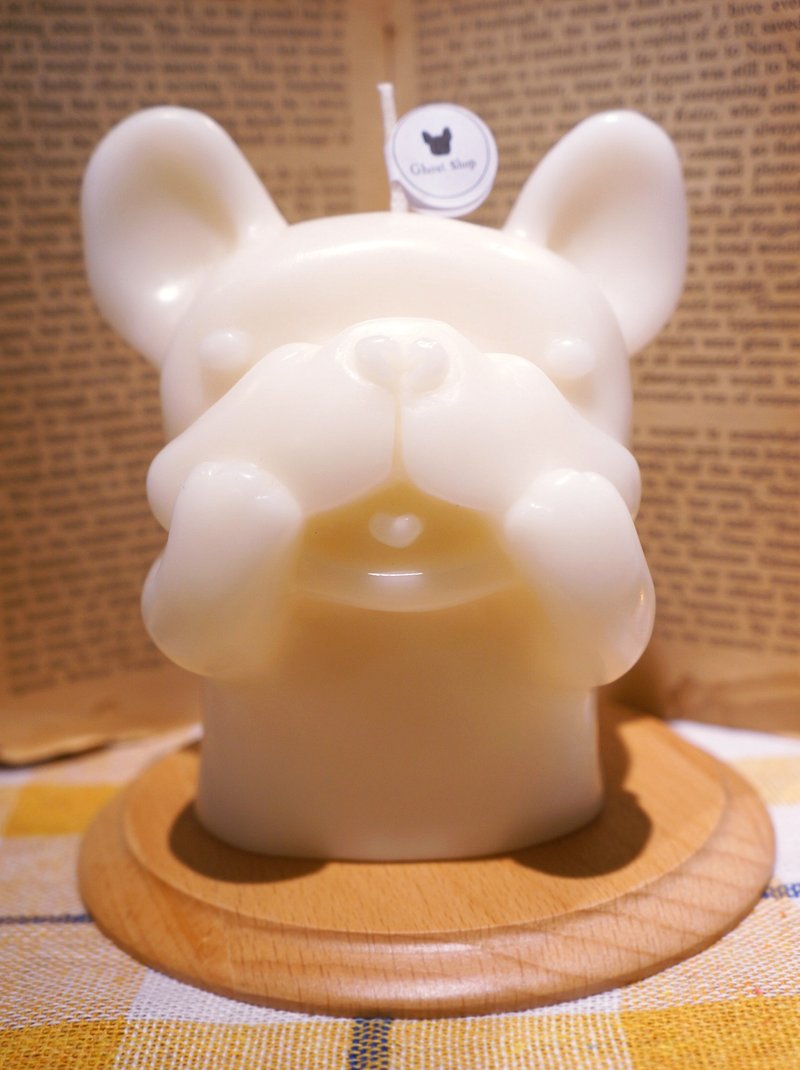 (售完)法斗手作香氛蜡烛-米白(此商品寄送海外请先询问) - 蜡烛/烛台 - 蜡 白色