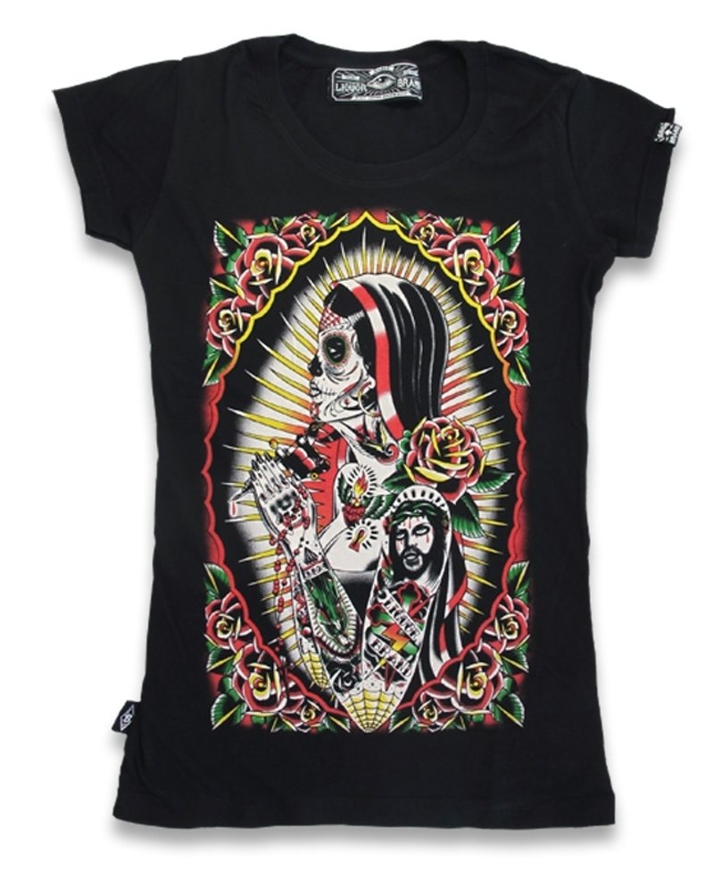 LIQUOR BRAND - ROSA T-Shirts - 女装 T 恤 - 棉．麻 黑色