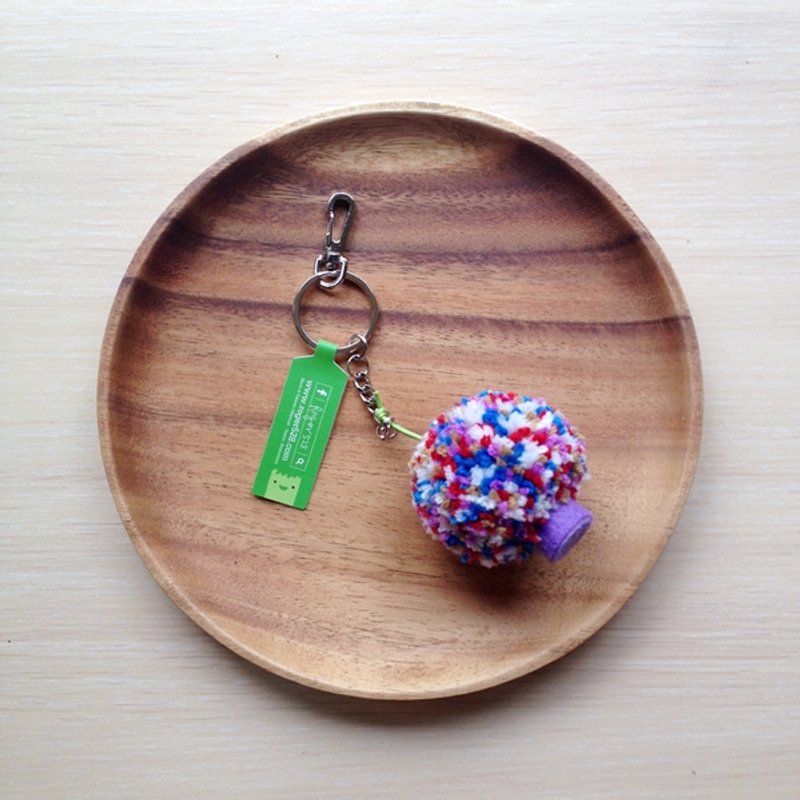 手作花椰菜钥匙圈-彩色19 - 钥匙链/钥匙包 - 棉．麻 多色