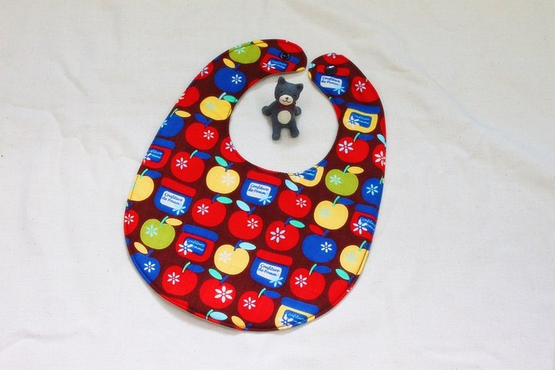 蜜糖苹果围兜兜  防水围兜兜  满月礼 弥月礼 - 围嘴/口水巾 - 棉．麻 