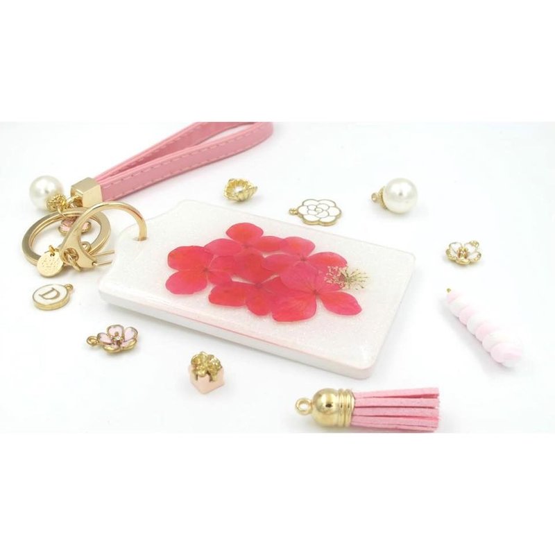 A.H.M绣球押花证件卡套 - 卡片/明信片 - 纸 白色