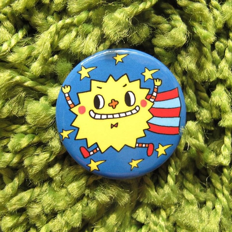 花大鼻小徽章-小星星先生 - 徽章/别针 - 其他金属 黄色