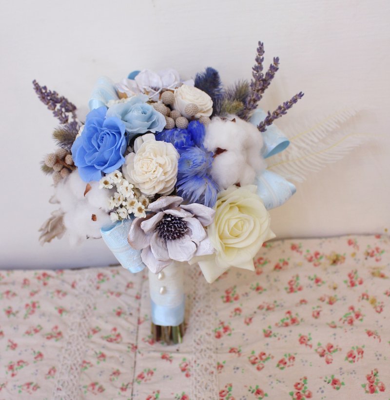 Flover芙拉设计 “海洋之恋”不凋+干燥+人造捧花 干燥花 新娘捧花 外拍 不凋花 - 植栽/盆栽 - 其他材质 
