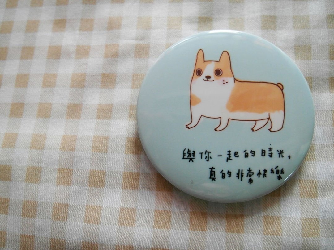 咻咻熊/柯基犬/-5.8cm胸章 - 徽章/别针 - 塑料 蓝色