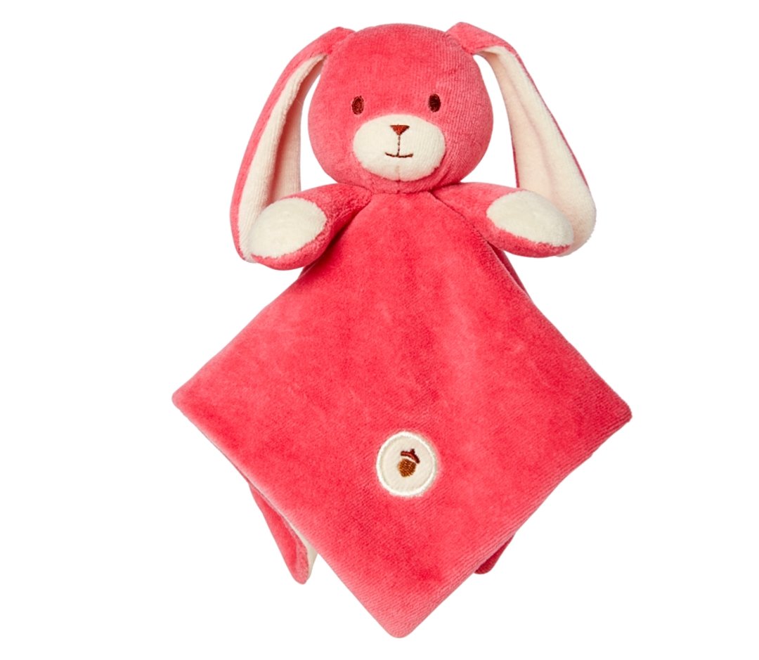 美国MyNatural Lovie Blankie天然纯棉安抚巾-桃红小兔 - 玩具/玩偶 - 棉 粉红色
