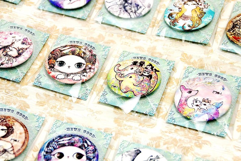 好喵胸章(44mm) - 徽章/别针 - 塑料 