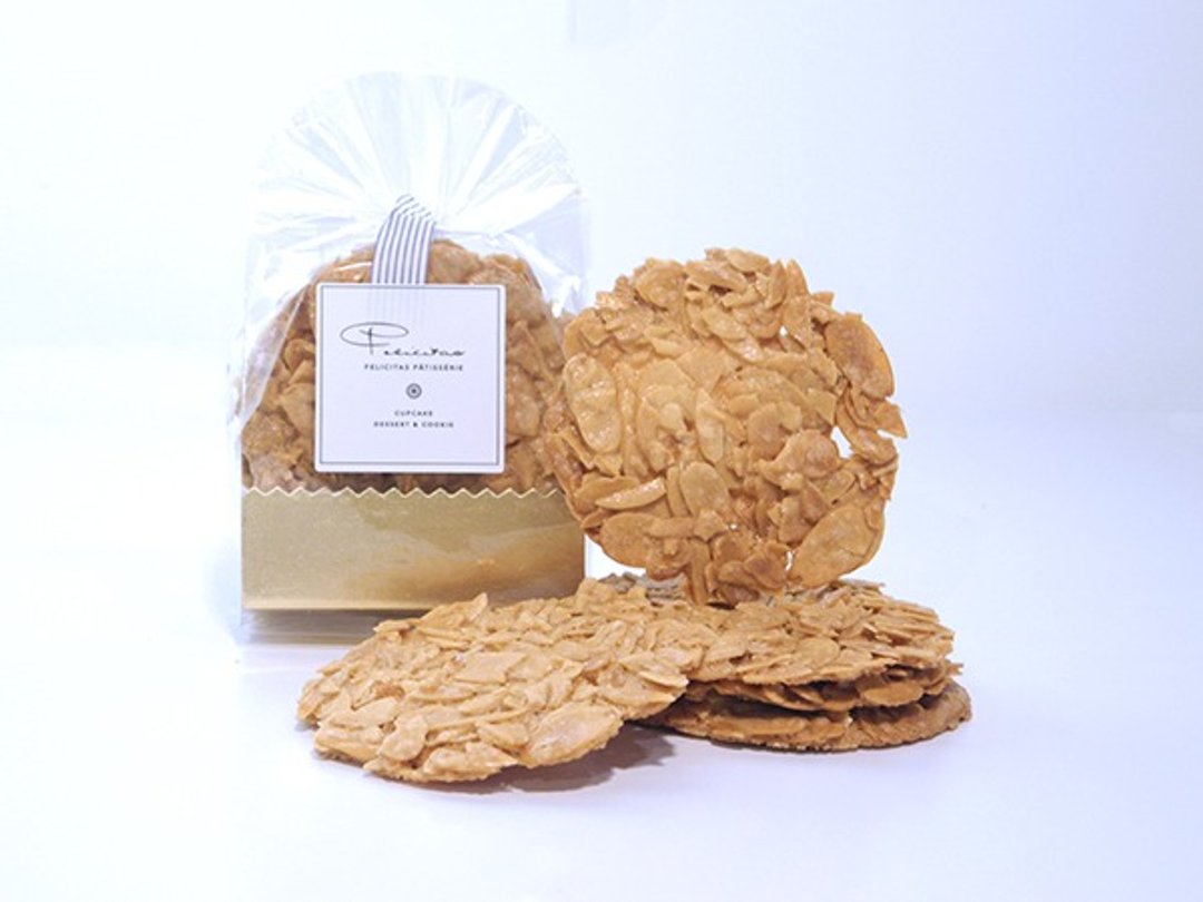 【Felicitas Pâtissérie】法式杏仁瓦片 Tuiles amandes (袋装) - 手工饼干 - 新鲜食材 橘色