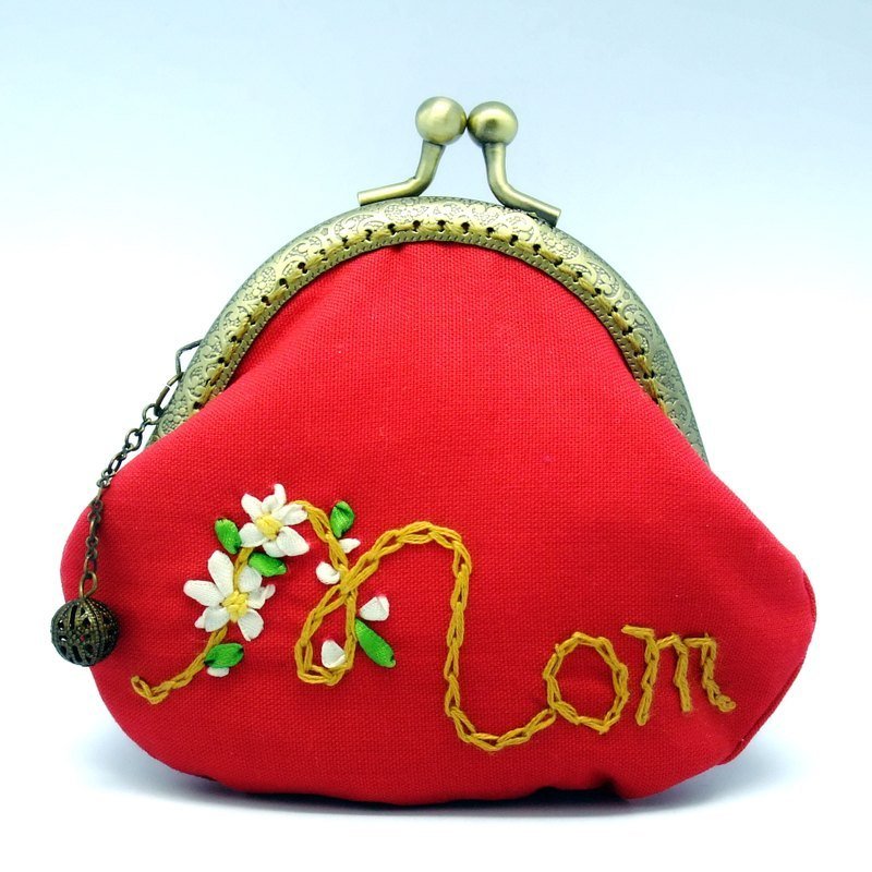 送给妈妈的口金包 零钱包 - 零钱包 - 棉．麻 红色