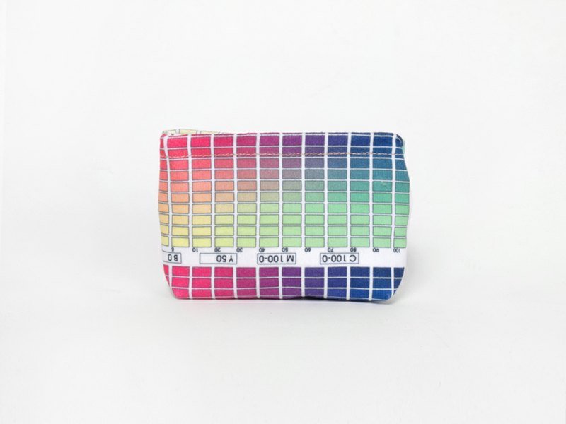 CMYB色票拉链零钱包/小包/环保回收材料制作/橘红色系 - 相机包/相机袋 - 其他材质 多色