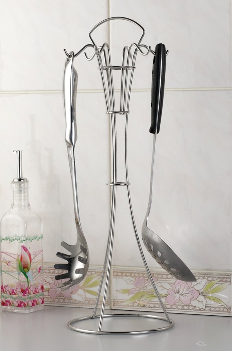 304不锈钢汤匙架　汤杓架挂物架锅铲架　高塔式六挂勾设计置物架 - 其他家具 - 其他金属 灰色