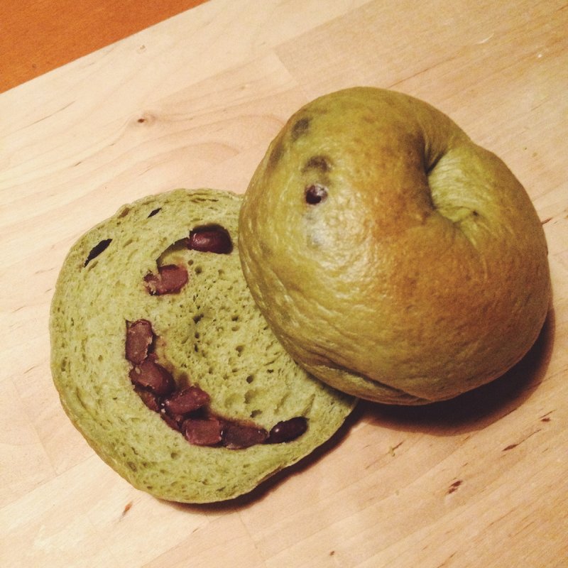 蜜红豆抹茶贝果 - 面包/吐司 - 新鲜食材 绿色