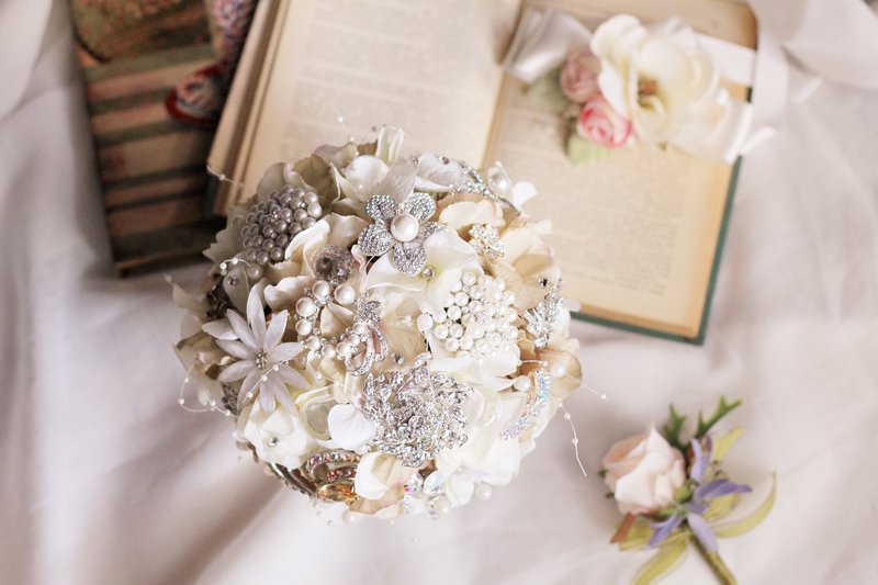 珠宝捧花【仿真花系列】水钻/水晶/珍珠 - 植栽/盆栽 - 其他材质 金色