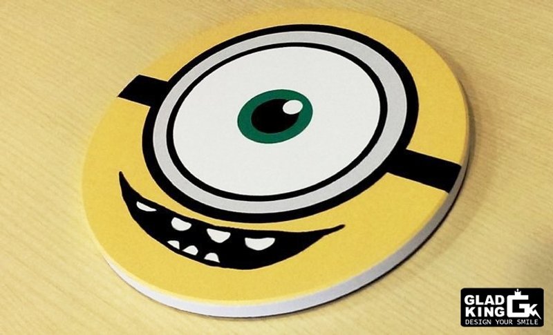 ★GLAD KING独家设计★草泥马羊驼神偷奶爸小小兵大眼仔-陶瓷吸水杯垫 - 杯垫 - 其他材质 黄色