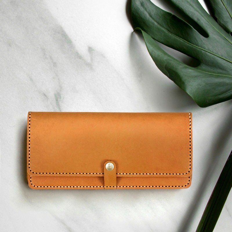 【ADOLE】真皮手做DIY套组-长夹-棕色 - 皮件 - 真皮 咖啡色