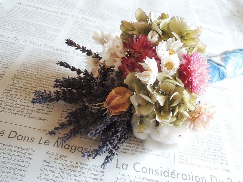 微甜圈 草原风 轻感 - 南法 普罗旺斯 进口薰衣草香 暖冬 粉麦杆菊 手染 植物染 布裹 小花束 干燥小花束 干燥花束 婚摄 - 植栽/盆栽 - 植物．花 粉红色