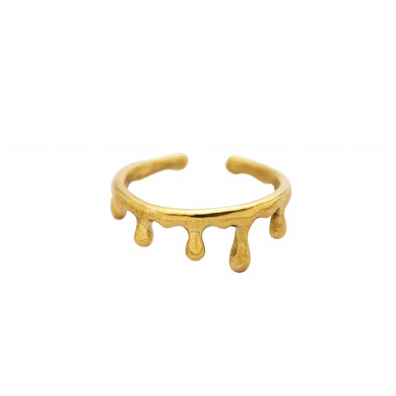 Water Drop ring in brass ,Rocker jewelry ,Skull jewelry,Biker jewelry - 戒指 - 其他金属 