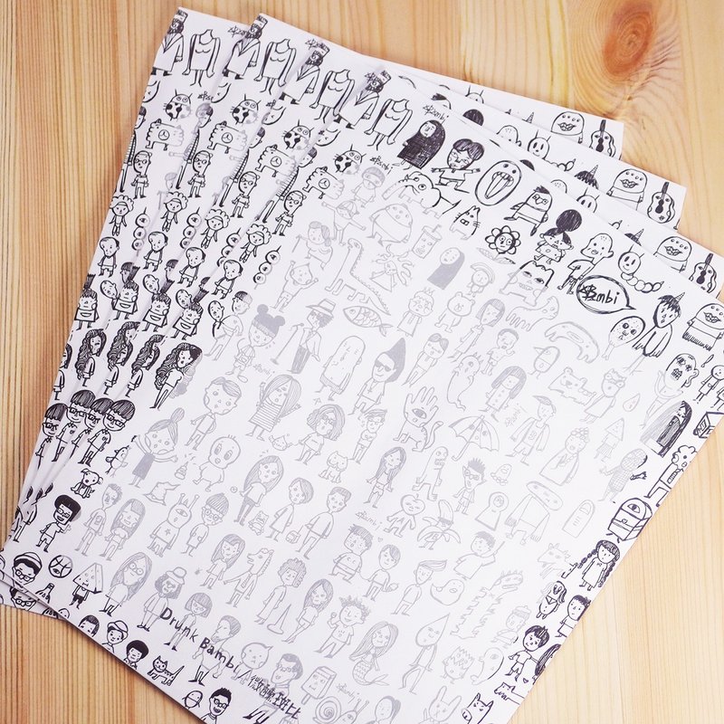 大信封 人山人海 一包4入 - 其他 - 纸 白色