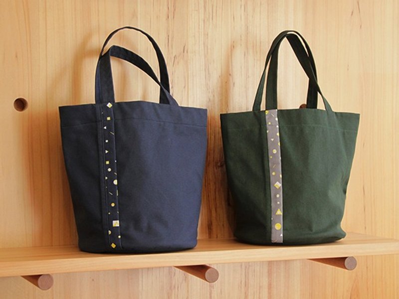 手提圆桶包 | 夜幕、薄暮、晨曦 - 手提包/手提袋 - 棉．麻 