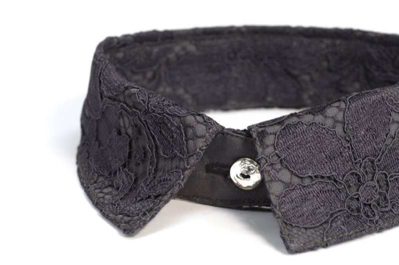 蕾丝衣领 Classic Lace Shirt Collar - Gris - 其他 - 其他材质 黑色