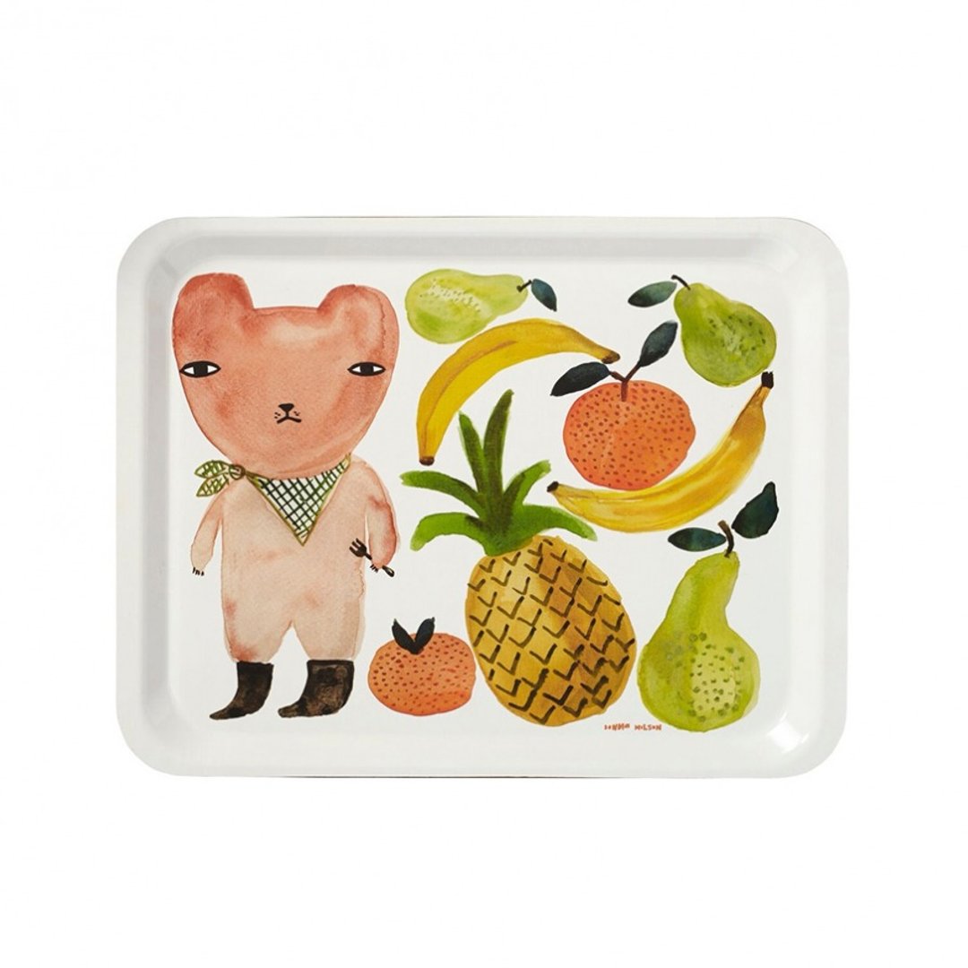 Fruit Bear 手绘拖盘 | Donna Wilson - 托盘/砧板 - 塑料 白色