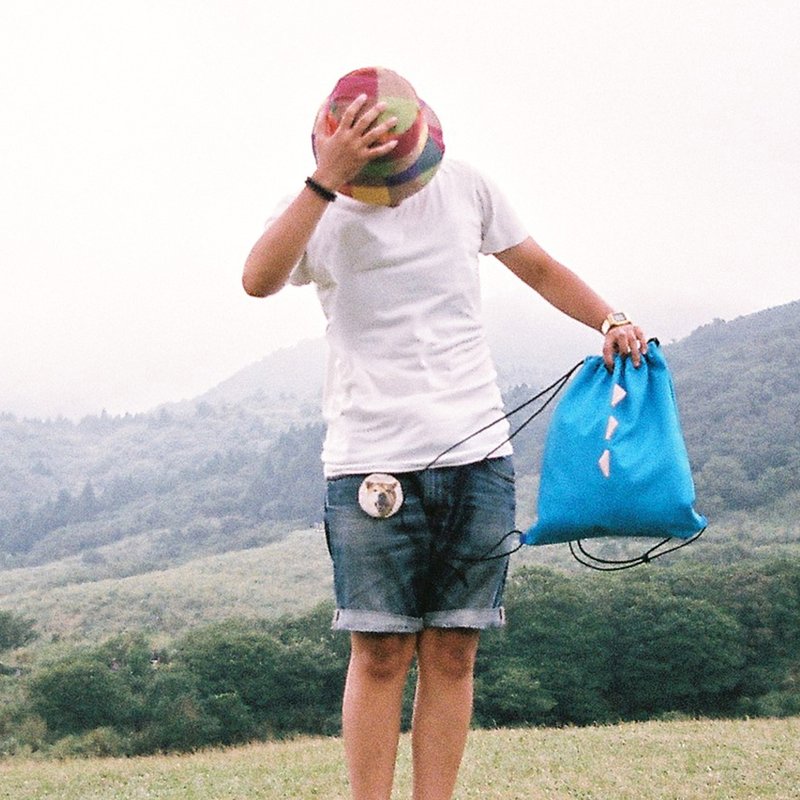 【 交换礼物提案 】小怪兽束口袋 / 宝蓝色哆拉怪 / - 束口袋双肩包 - 其他材质 蓝色