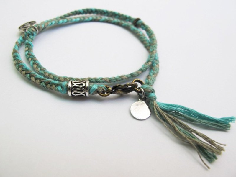 mint neiff-缠绕系列/22/ - 手链/手环 - 棉．麻 绿色