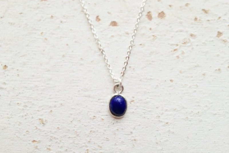 [ 护身之石>青金石925纯银短练。Lapis lazuli Necklace ] - 项链 - 宝石 蓝色