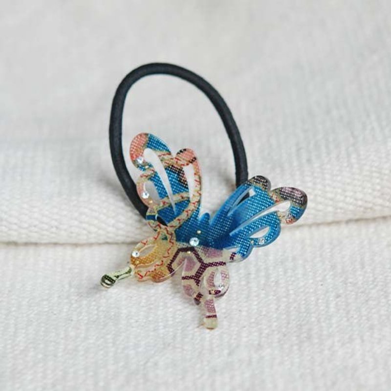 古彩蝶,蝴蝶发束-蓝 - 发饰 - 压克力 蓝色