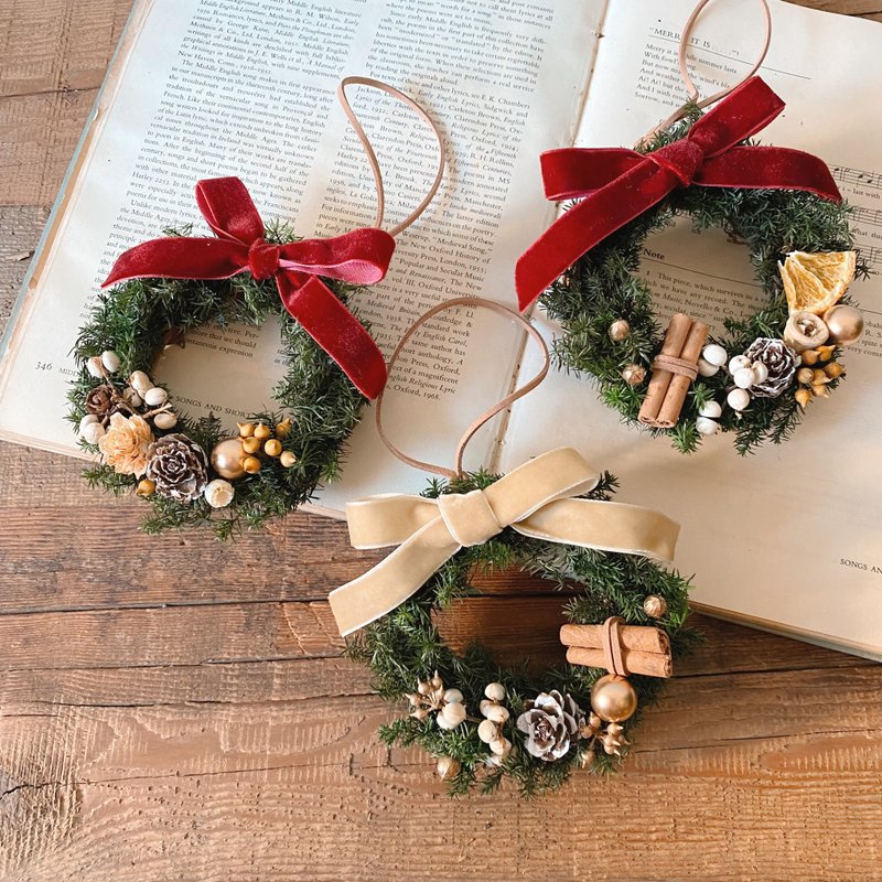 小小圣诞花圈 永生雪松 单一个贩售 - 植栽/盆栽 - 植物．花 红色