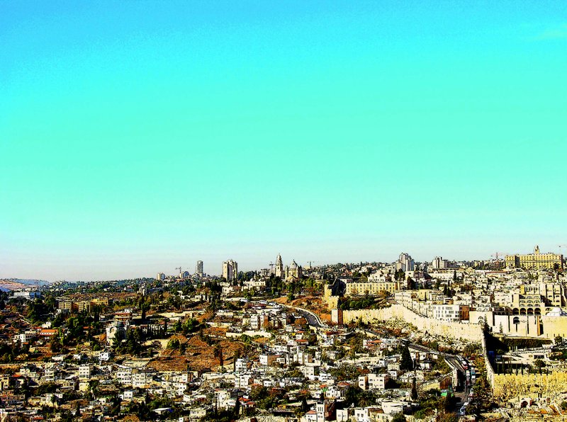 耶路萨冷。城--无框画 - 摆饰 - 木头 蓝色