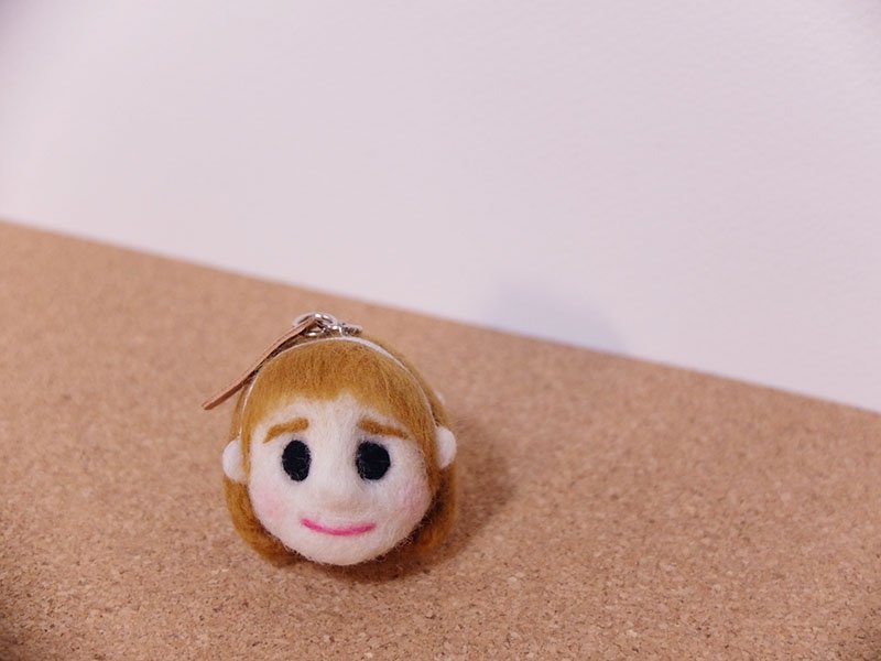 谁是骆翊丝? 100%手工羊毛毡娃娃项链 - 项链 - 羊毛 咖啡色