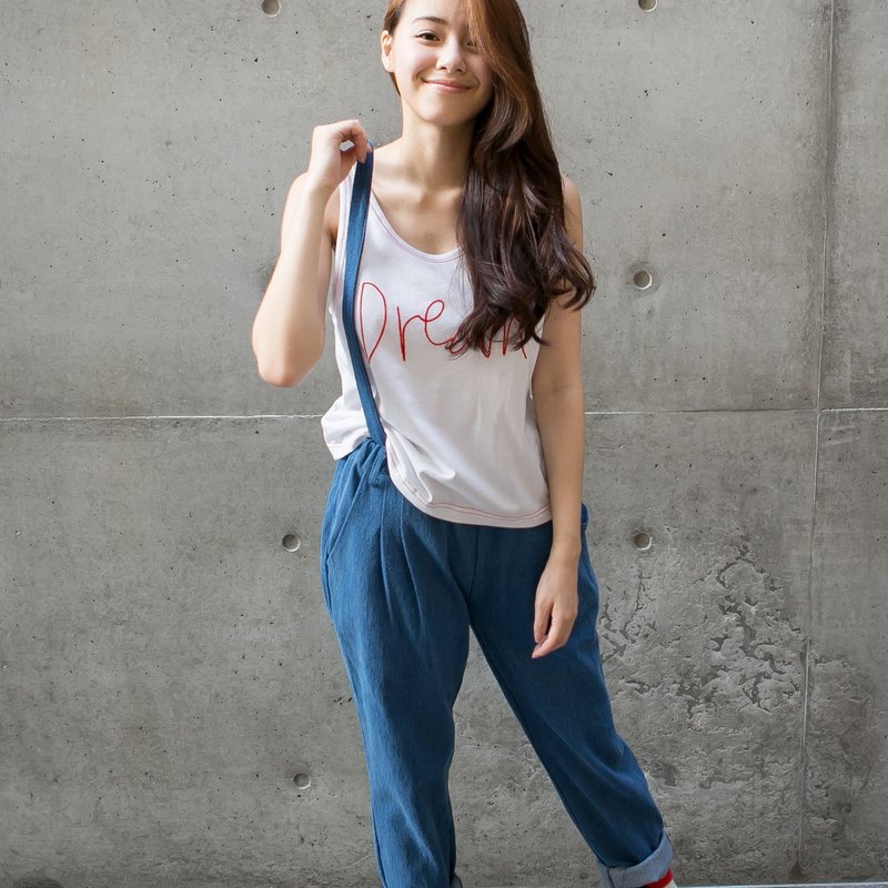 SUMI●经典老爷吊带裤一代●4SF703_深单宁 - 背带裤/连体裤 - 棉．麻 蓝色