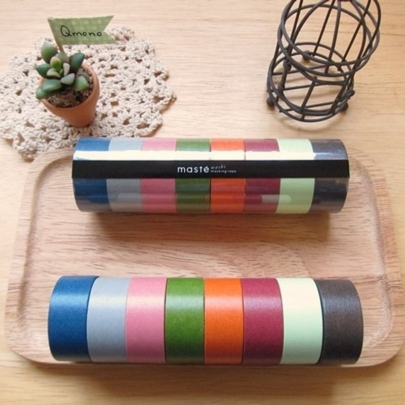 maste Masking Tape 和纸胶带 Basic 复古暖色系【素色8卷组 (MST-MKT06-A)】 - 纸胶带 - 纸 多色