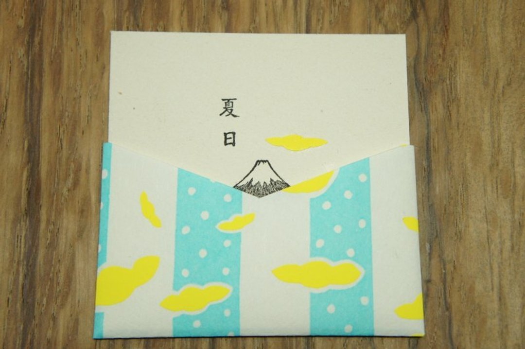 夏日 富士山 卡片--日系京禅纸. 最后三枚 - 卡片/明信片 - 纸 多色