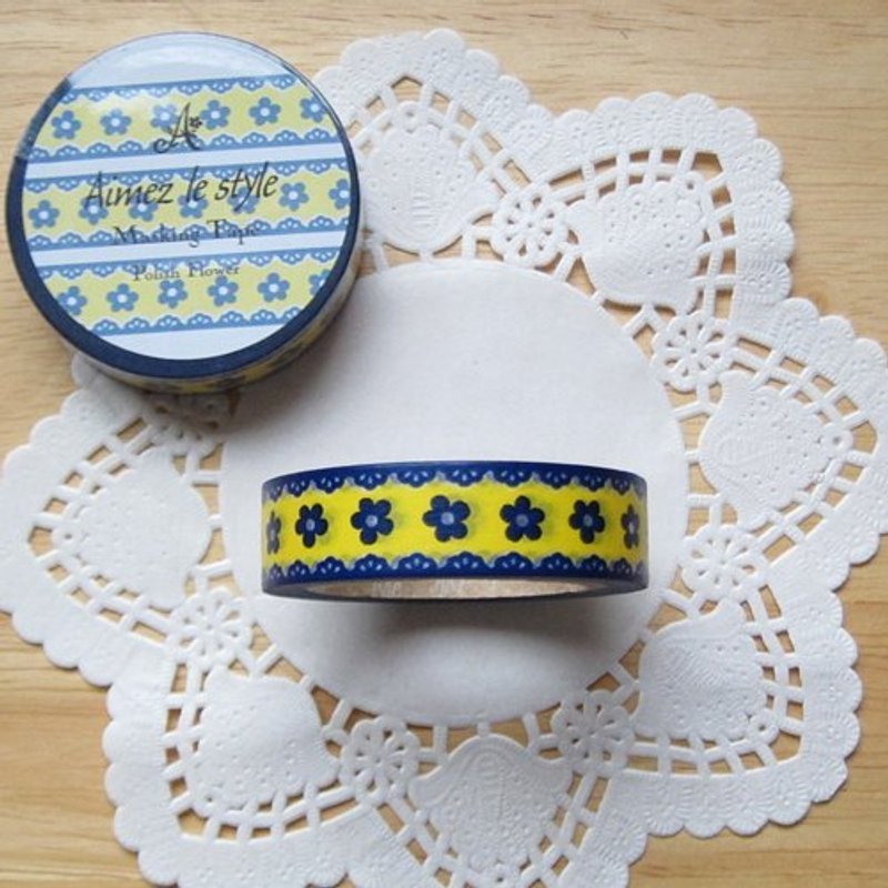 Aimez le style 和纸胶带 (02280 / 俏丽小花) - 纸胶带 - 纸 蓝色