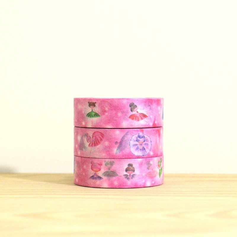 富察令儿·舞者纸胶带（1卷）【限量版】 - 纸胶带 - 纸 粉红色