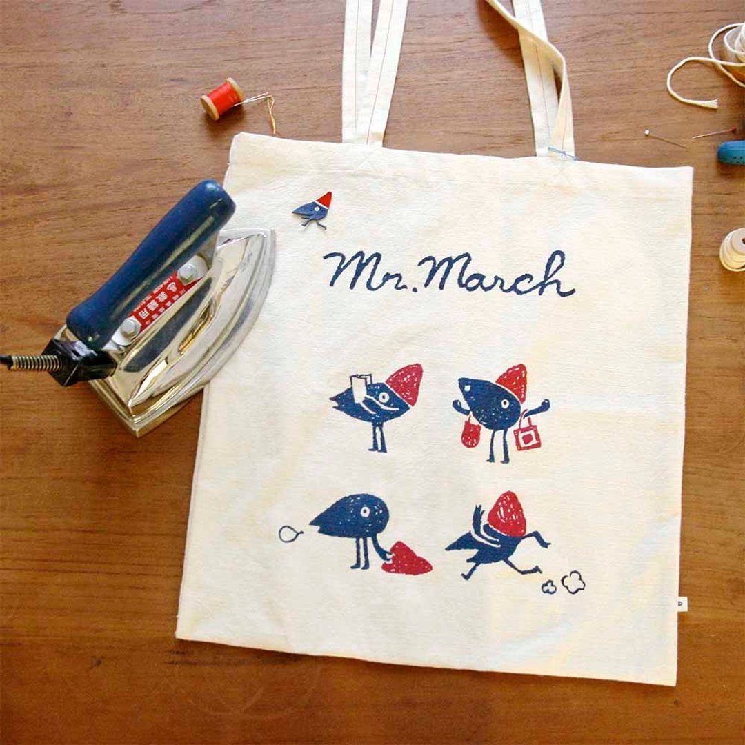 蘑菇Mogu/ 单肩背 /Mr.March棉布袋 - 侧背包/斜挎包 - 棉 白色