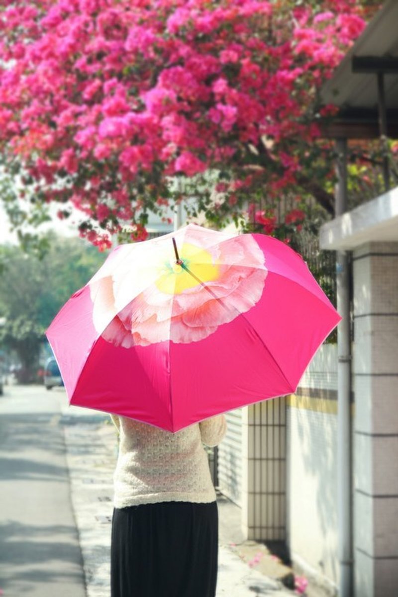 【7折优惠，原价980元】花开好心情设计款直杆阳伞/雨伞， - 其他 - 防水材质 红色