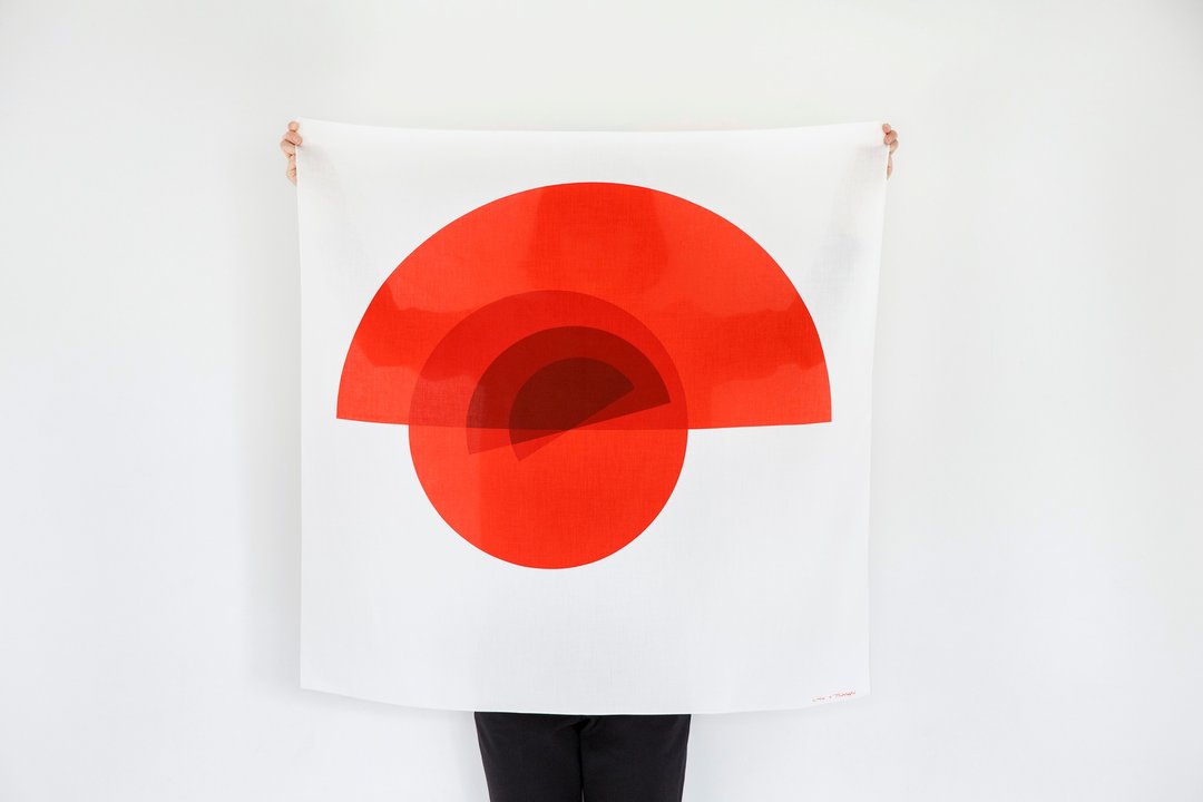 Link Arcs Furoshiki 日本风吕敷 - 丝巾 - 棉 红色