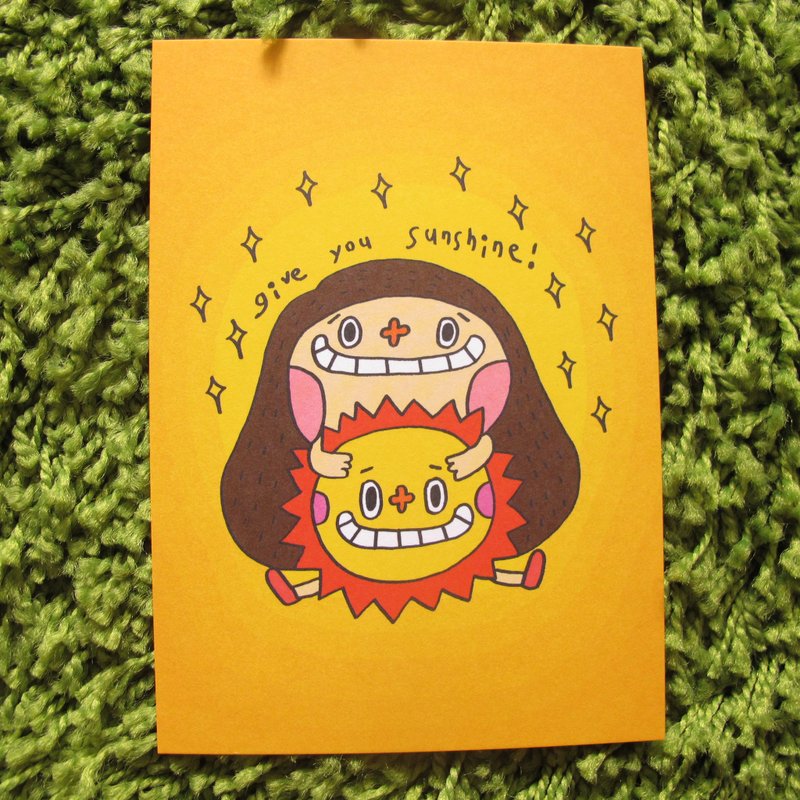 暖洋洋暖暖心 - 卡片/明信片 - 纸 黄色