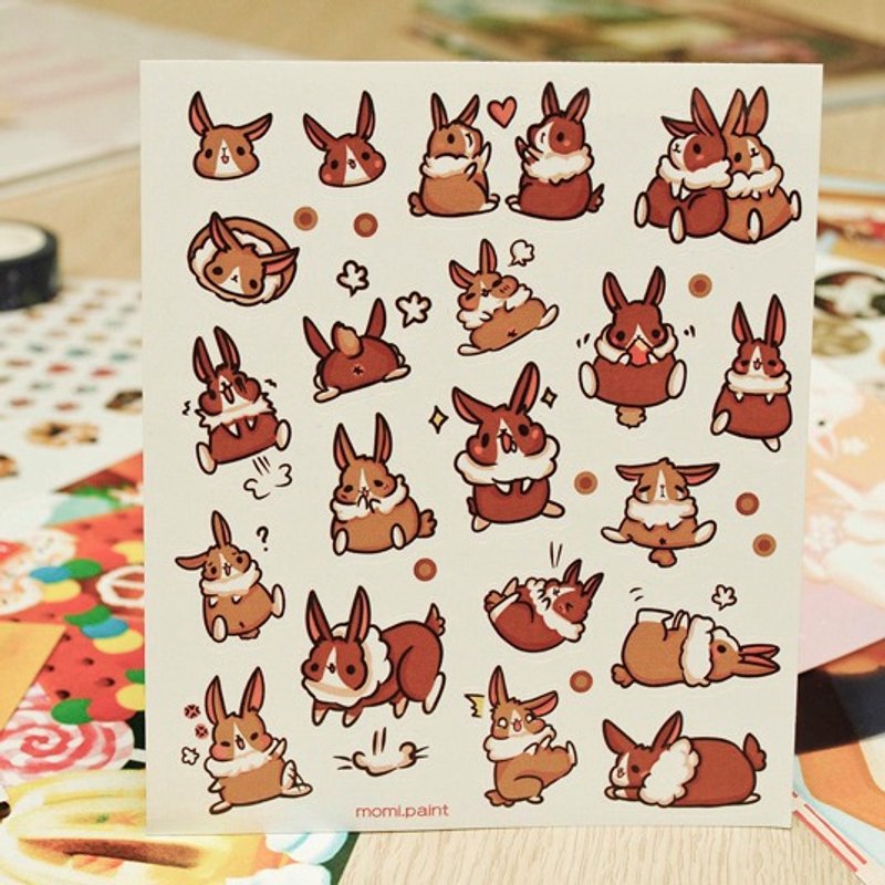 贴纸*焦糖奶茶动作贴 - 贴纸 - 纸 多色