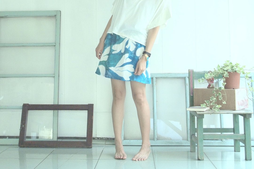 好日推好物/鹿角蕨风景 - 女装长裤 - 其他材质 蓝色