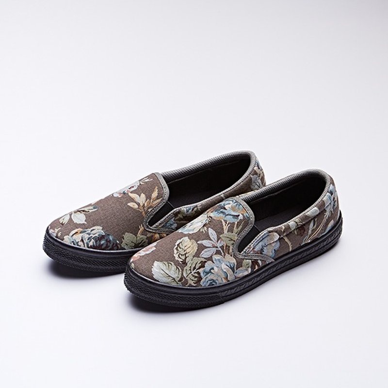 即将完售下架【NG之靴】暖暖日一京都女子的鞋/蕾丝灰花布/休闲娃娃鞋/气质灰/本款不参加福袋礼/ - 女款休闲鞋 - 其他材质 灰色