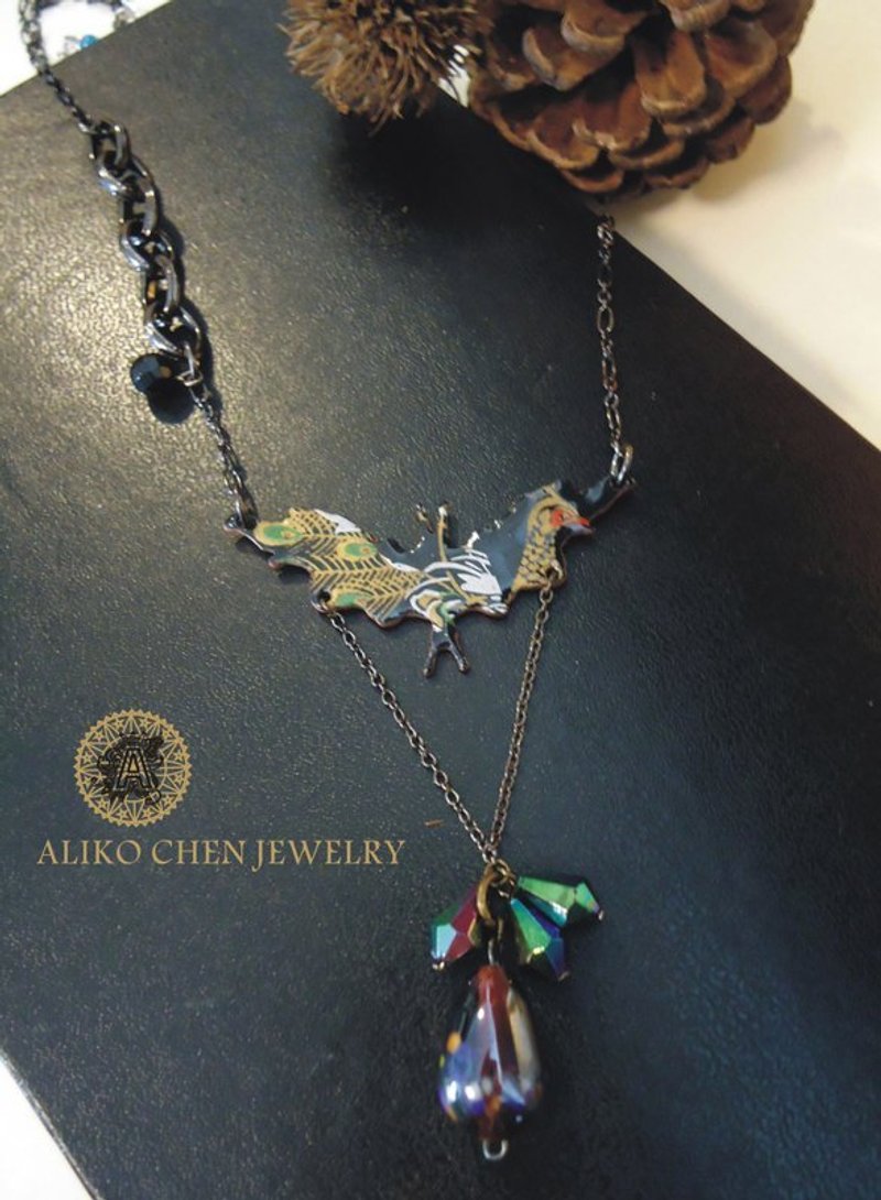 Rorschach Style Necklace罗夏复古拼贴项炼(蝙蝠鸟) - 项链 - 其他金属 