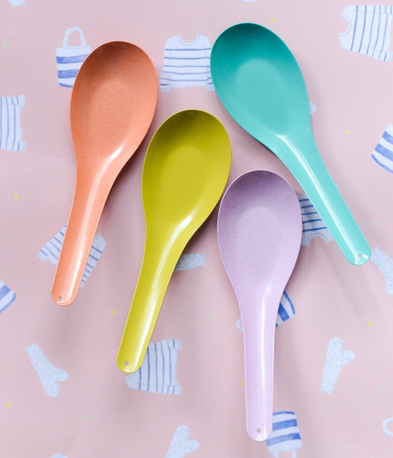缤纷派对 - 珐琅短汤匙套组（4 个一组） - 餐刀/叉/匙组合 - 珐琅 多色