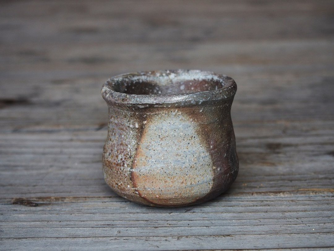 日本冈山备前 陶器 小酒杯（窑变）ke-14 - 花瓶/陶器 - 其他材质 咖啡色
