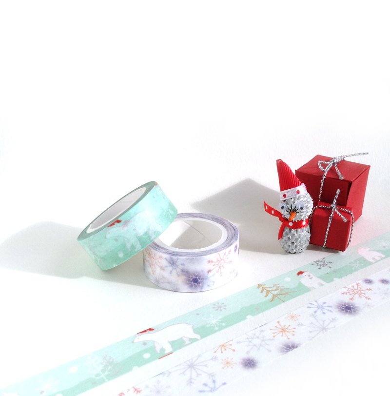 TAPEHOLIC纸胶带 | 小雪纷飞 2入装 [圣诞精装版] - 纸胶带 - 纸 绿色