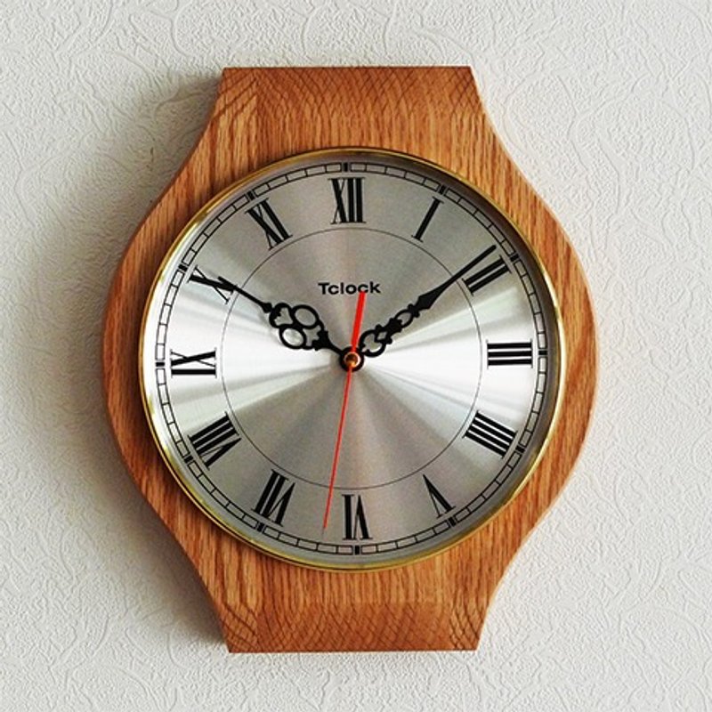 ‘表 Watch’原木挂钟 订制款时钟 严选美国红橡木 实木制做 高级钟表专用的玻璃钟面嵌入式机芯（大尺寸款） - 时钟/闹钟 - 木头 咖啡色
