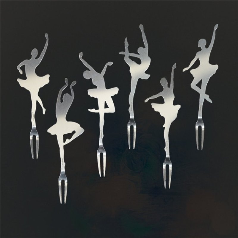 【Desk+1】芭蕾名伶水果叉-六入组 - 餐刀/叉/匙组合 - 其他金属 灰色