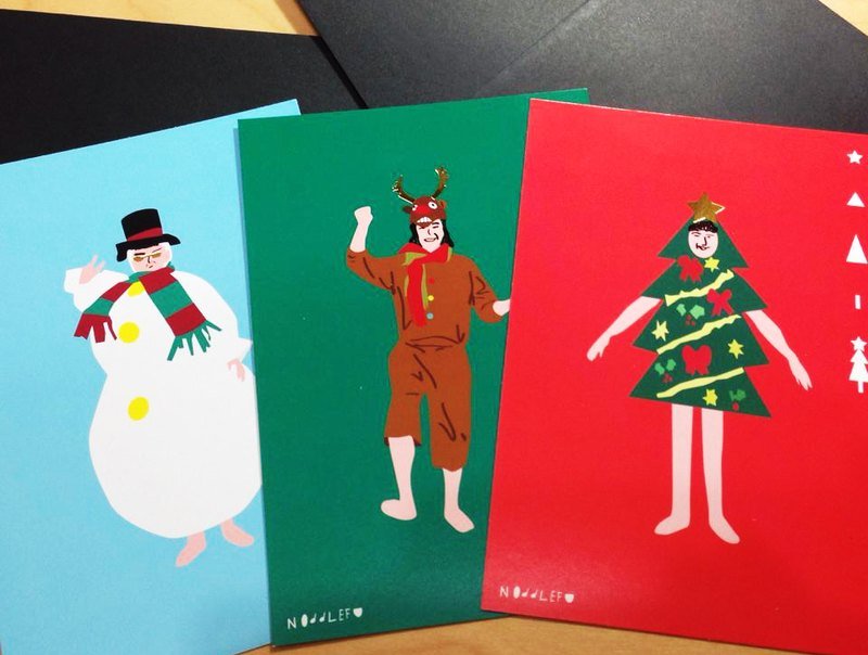圣诞节*礼物*纳豆腐Xmas欢乐的欧吉桑套卡/圣诞卡 - 卡片/明信片 - 纸 红色